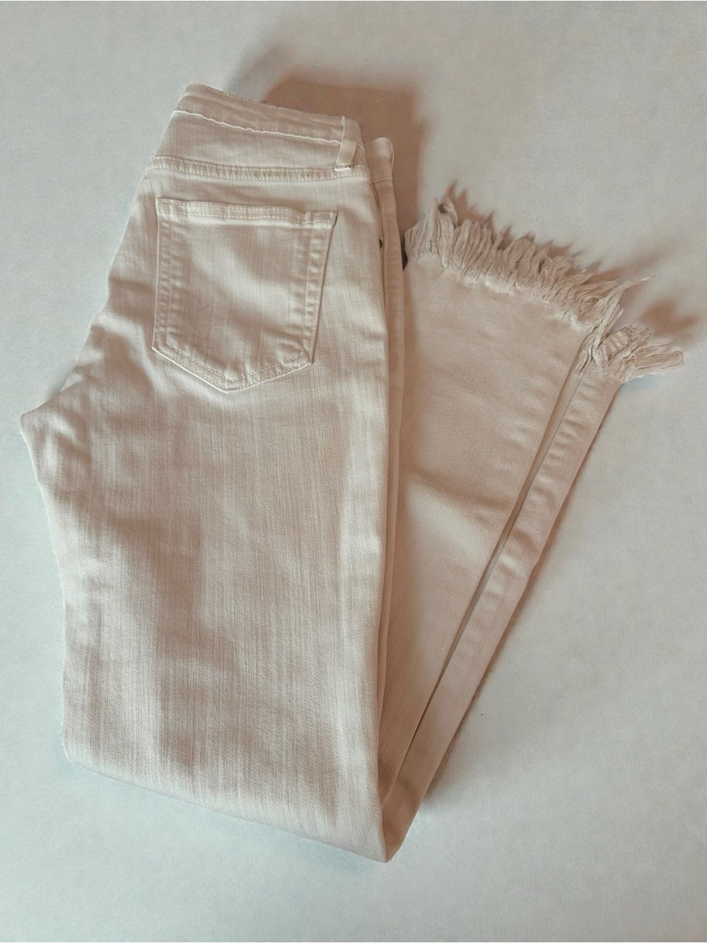 Just Black White Frayed Hem Cropped Jeans
